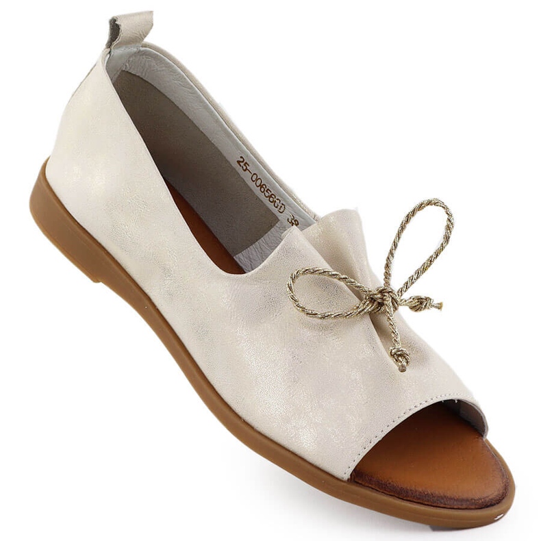 Cambell Kožené boty s holými prsty Golden Camell SZ00656 zlatý