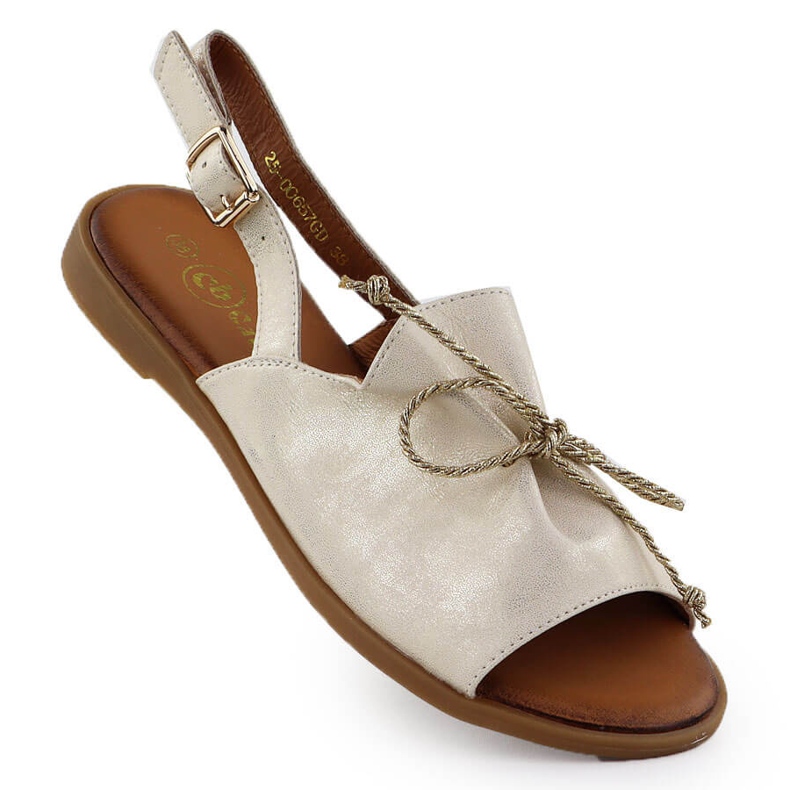 Cambell Dámské kožené sandály Camell SZ00657 zlatý