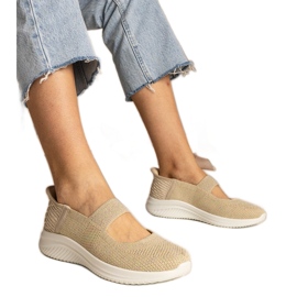 Beige ženské tenisky na lisované podešve béžový Beige ženské tenisky na lisované podešve béžový