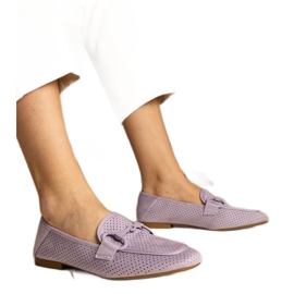 Violet Women's Openwork Mokasíny s ozdobou fialová