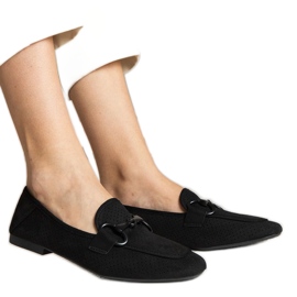 Black Women's Openwork Mokasíny s ozdobou černá