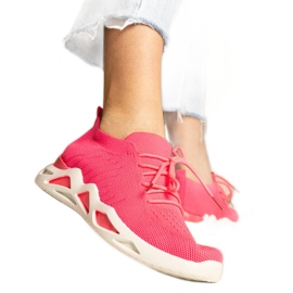 Pink Dámské tenisky s ponožkovým svrškem růžový
