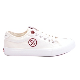 Dámské Cross Jeans Fabric Sneakers LL2R4043 White bílý Dámské Cross Jeans Fabric Sneakers LL2R4043 White bílý