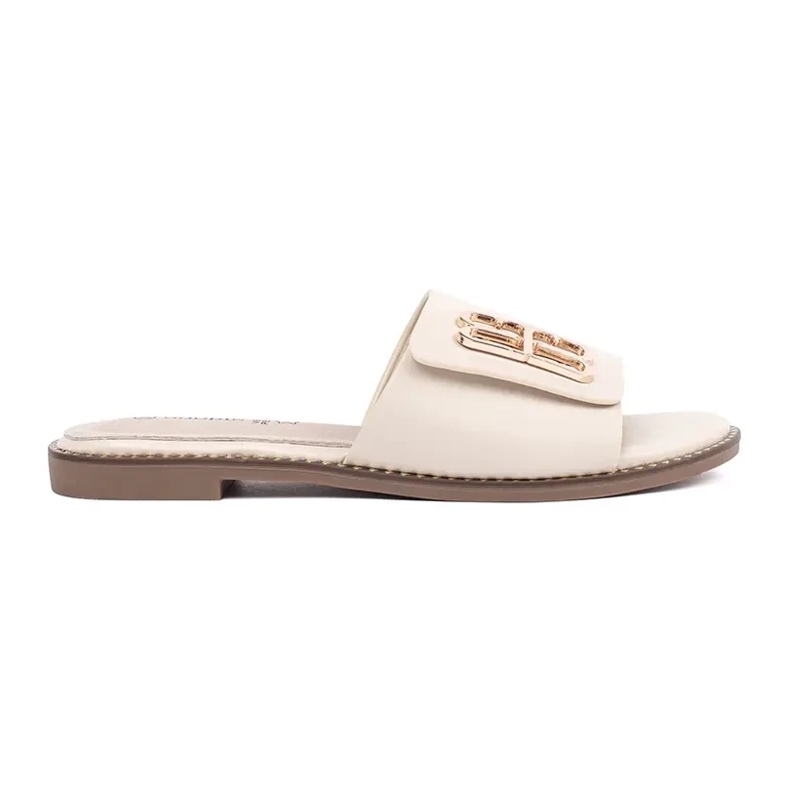 Goodin Light -Biige Women Claps na rovné podrážce s ozdobou béžový Goodin Light -Biige Women Claps na rovné podrážce s ozdobou béžový