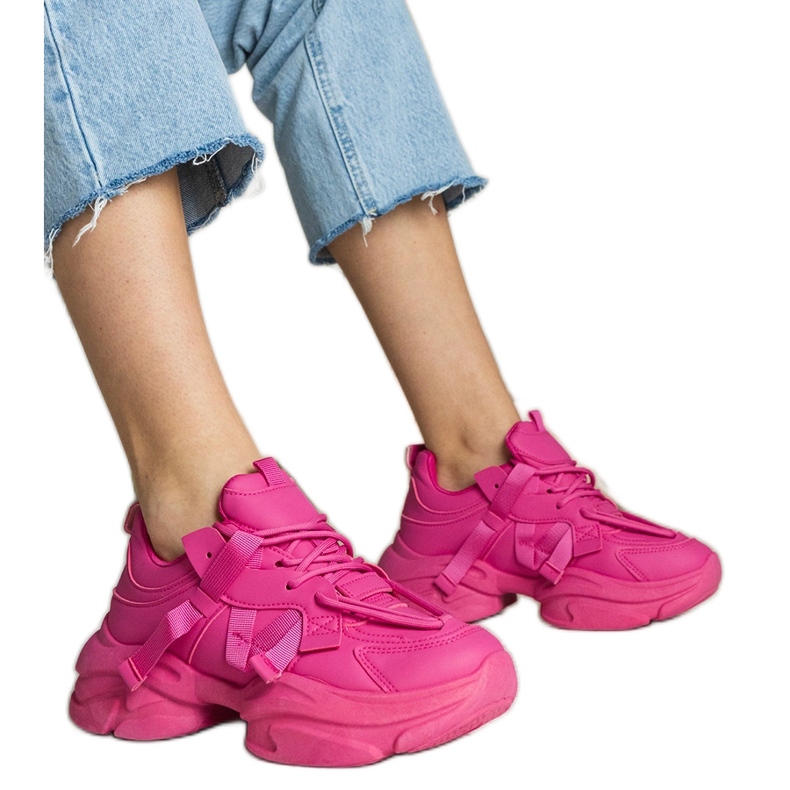 Růžové ženské masivní sportovní tenisky růžový