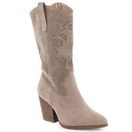 Dámské boty semišového beige s.barski Hy51-606 béžový