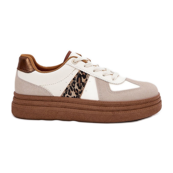 Dámské tenisky na platformě Leopard Beige béžový Dámské tenisky na platformě Leopard Beige béžový