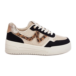 Dámská sportovní bota na platformě Leopard Print černý
