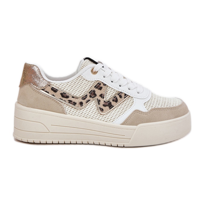 Dámská sportovní bota na platformě Leopard Beige béžový Dámská sportovní bota na platformě Leopard Beige béžový