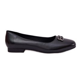 Vinceza Elegantní dámské baleríny s dekorací Vincez 62206 černá