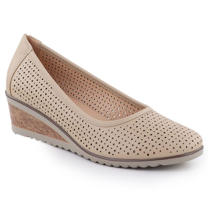 Dámské čerpadly boty Openwork Beige Vinceza 58461 béžový Dámské čerpadly boty Openwork Beige Vinceza 58461 béžový