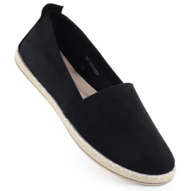 Dámské Espadrilles vklouzly do semišového černého Potocki PY16332 černý