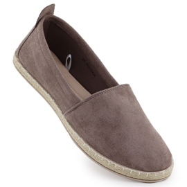 Dámský espadrilles sklouzl semišem khaki Potocki Py16332 zelený