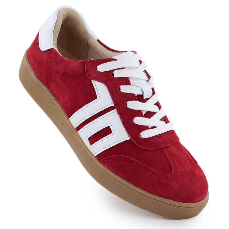 Vinceza Red Leather Dámská sportovní bota červené