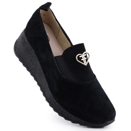 Kožené boty pro Wedge Black Filippo DP6786 černý