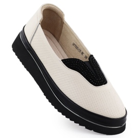 Dámská kožená bota Filippo Perfored Beige béžový