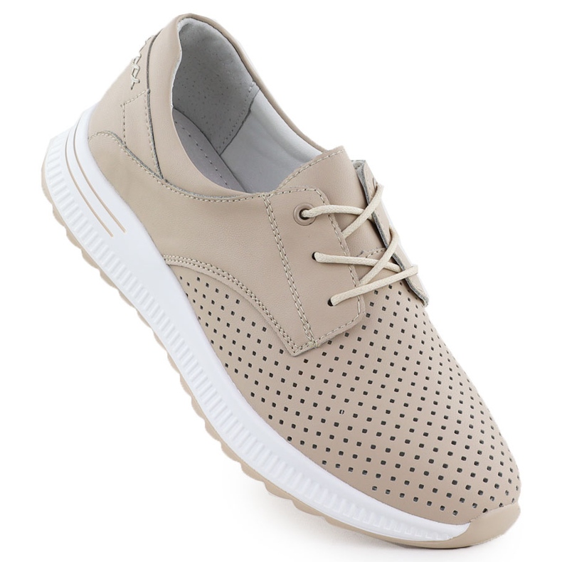 Dámské kožené boty Openwork Beige Filippo DP6022 béžový