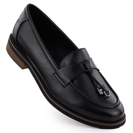 Boty ženské mokasíny Lordy Black Potocki SZ12627 černý