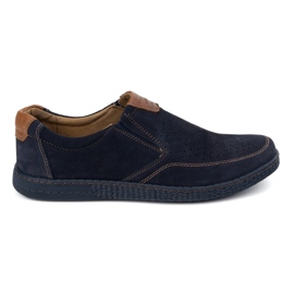 KOMODO Pánské kožené boty příležitostné 854/2 Navy Blue modrý KOMODO Pánské kožené boty příležitostné 854/2 Navy Blue modrý