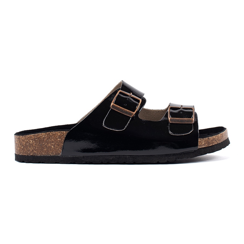 Goodin Černé žabky na ploché podrážce černá Goodin Černé žabky na ploché podrážce černá