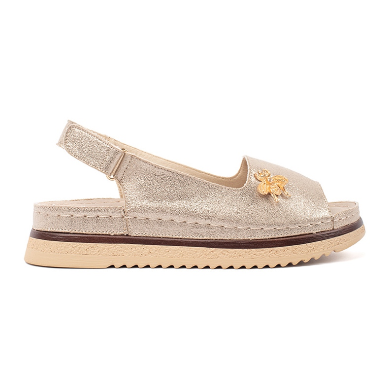 Goodin Zlaté sandály na platformě s špendlíkem zlatý Goodin Zlaté sandály na platformě s špendlíkem zlatý