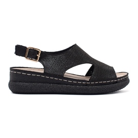 Goodin Černé sandály na světlé platformě černý