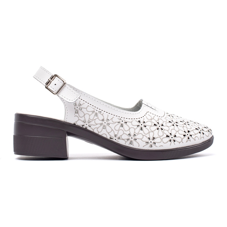 Goodin Bílé malované sandály s nízkým pokojem bílý Goodin Bílé malované sandály s nízkým pokojem bílý