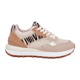 Dámská sportovní bota na platformě Zebra Beige béžový
