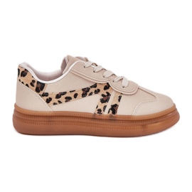 Dámské tenisky na platformě Leopard Beige béžový