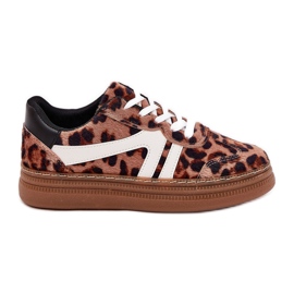 Dámské tenisky na platformě Leopard Print Brown hnědý
