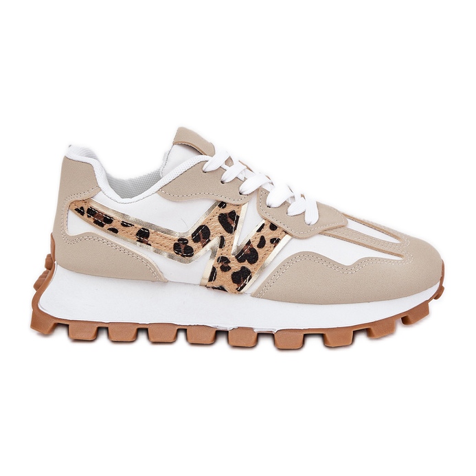 Tenisky sportovní boty dámské béžové leopard tisk béžový