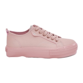 Dámské tenisky na platformě s Eco Leather Big Star RR274A294 Pink růžový Dámské tenisky na platformě s Eco Leather Big Star RR274A294 Pink růžový