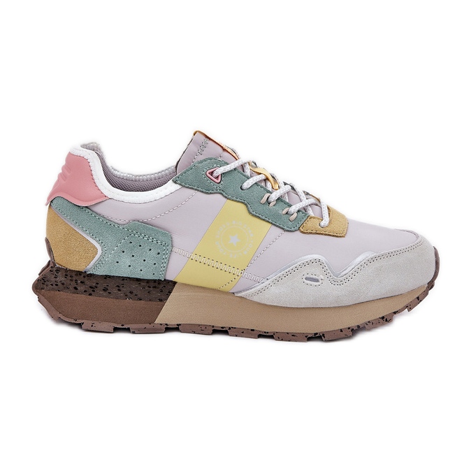 Dámské semišové tenisky Big Star RR274244 Hi-Polish Grey-Yellow System šedá