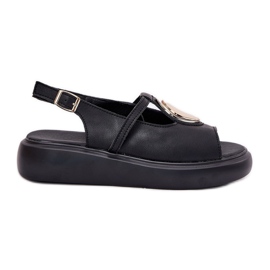 Kožené elegantní dámské sandály S.Barski Gr51-603 Černá černý