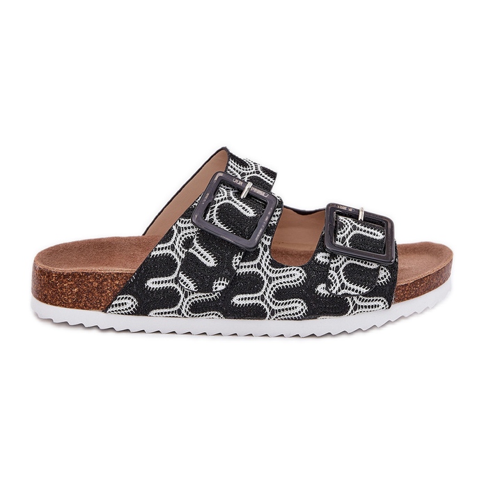 S.Barski Dámské žabky s přezky a třpytky S. Barski RB51-006 Black černá S.Barski Dámské žabky s přezky a třpytky S. Barski RB51-006 Black černá