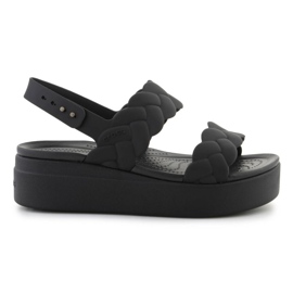Crocs sandály Brooklyn Woven Low Wedge 209977-060 černý