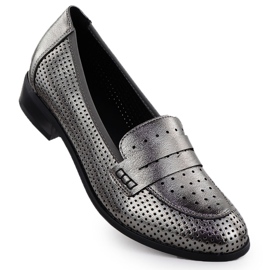 Dámské boty Lords Openwork Metallic Silver Potocki 12581 stříbro
