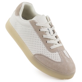 Dámské kožené sportovní boty Perfroled Beige Sergio Leone SP-118 béžový