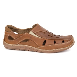 Olivier Vzdušné skimmered pánské boty 204L Brown Camel hnědý