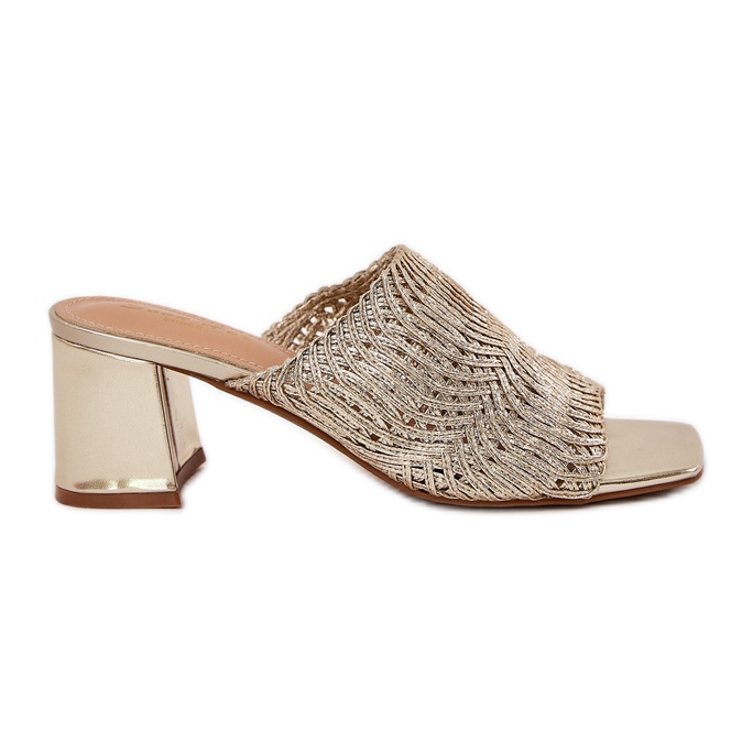 Dámské žabky se zlatými podpatky