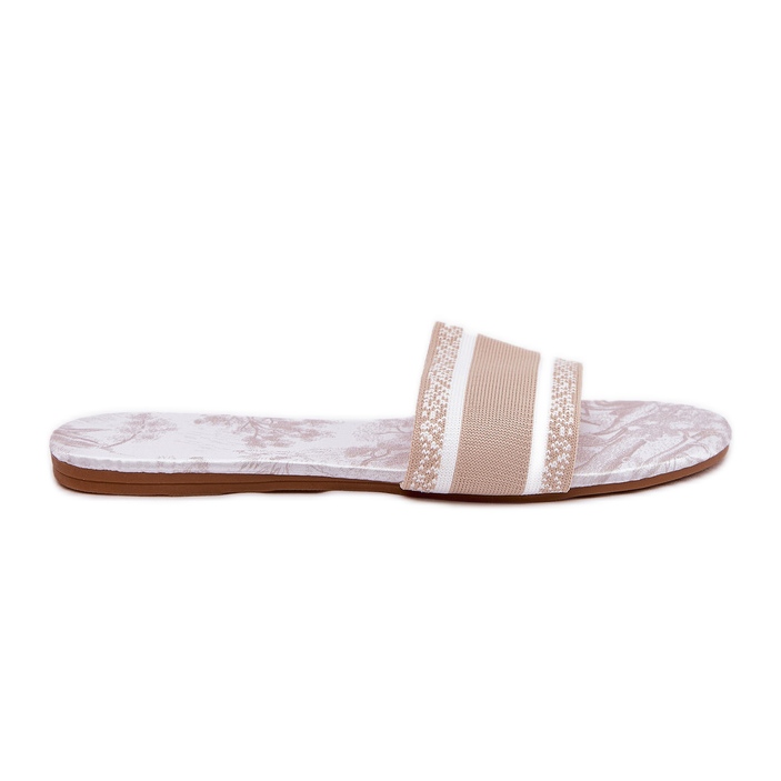 Patruched Flat Beige Women's Stippers béžový