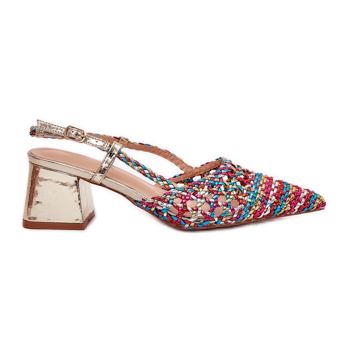 Sandály na sloupku s cop a označené prsty na nohou multicolor vícebarevný Sandály na sloupku s cop a označené prsty na nohou multicolor vícebarevný