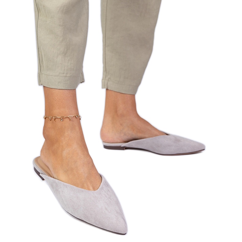 Elegantní šedé žabky z Ekozamszu šedá Elegantní šedé žabky z Ekozamszu šedá