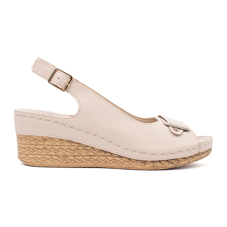 Goodin Světelné -sandály na nízkém klínu béžový Goodin Světelné -sandály na nízkém klínu béžový