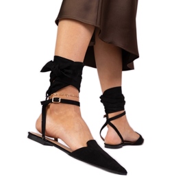 Černé ploché podpatky černý