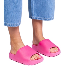 Dámské fuchsie gumové žabky růžový