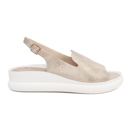 Goodin Zlaté pohodlné dámské sandály zlatý