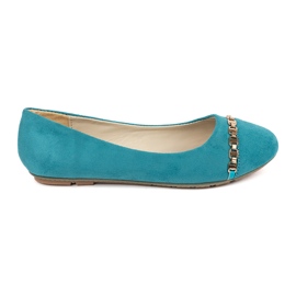 Tyrkysové ploché dámské baleríny modrý