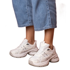 Bílé sportovní tenisky s masivní podrážkou bílý Bílé sportovní tenisky s masivní podrážkou bílý