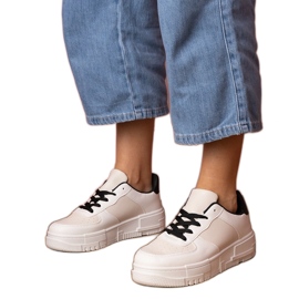 Beige sportovní tenisky na PLATFOTM béžový Beige sportovní tenisky na PLATFOTM béžový